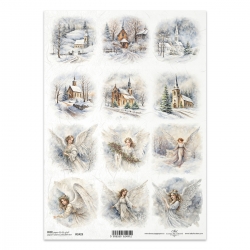 Papier ryżowy ITD A4 R2429 anioły, Kościół